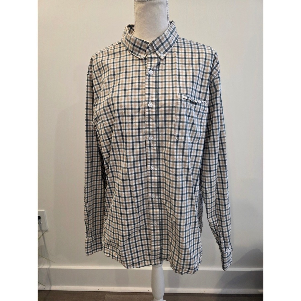 Southern Proper Men's Size M Plaid Henning Shirt Button Down Collared Pine Tan